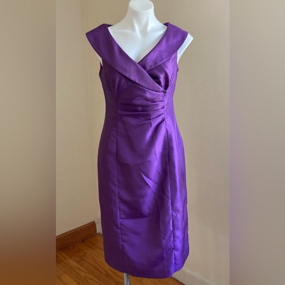Evan Picone Dresses & Skirts - EVAN PICONE Purple Sleeveless Faux Wrap Cocktail Dress Sz. 8